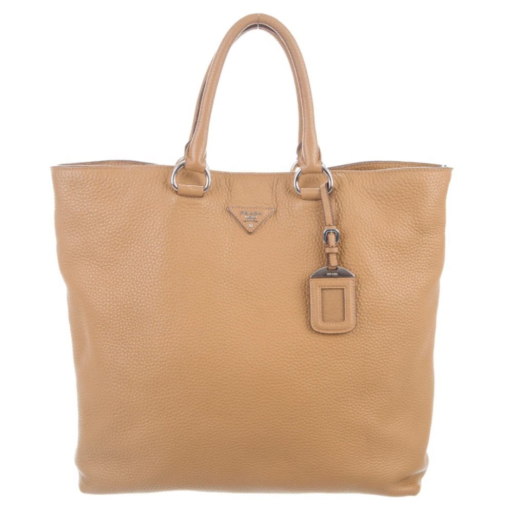 Genuine Tan Vitello Daino Prada Satchel